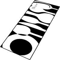 LIBELULUM Alfombra vinilica de Cocina Lavable y Antideslizante (40x120)de diseño Elegante. (Blanco y Negro- 40x120 CM)